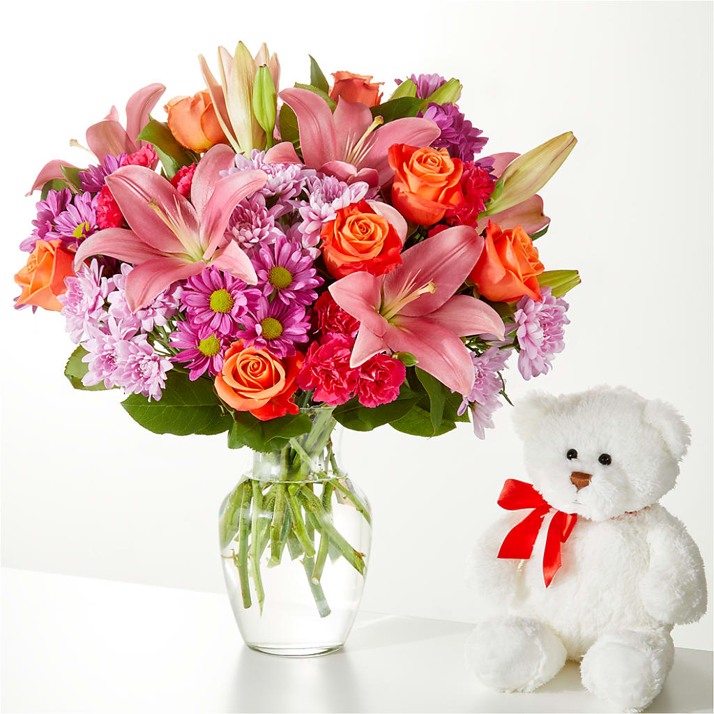 One and Only Bouquet and Bear Bundle – Wade Florists Llc, Saint Louis MO