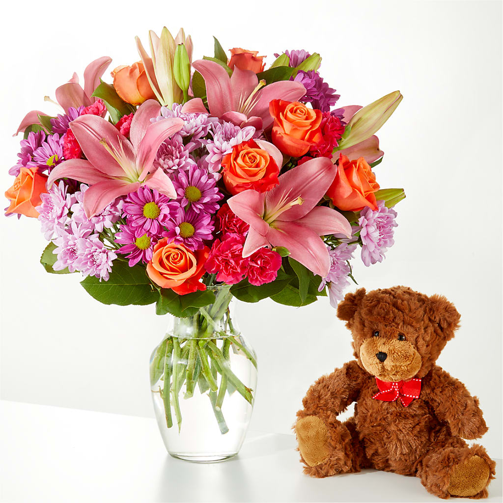One and Only Bouquet and Bear Bundle – Wade Florists Llc, Saint Louis MO