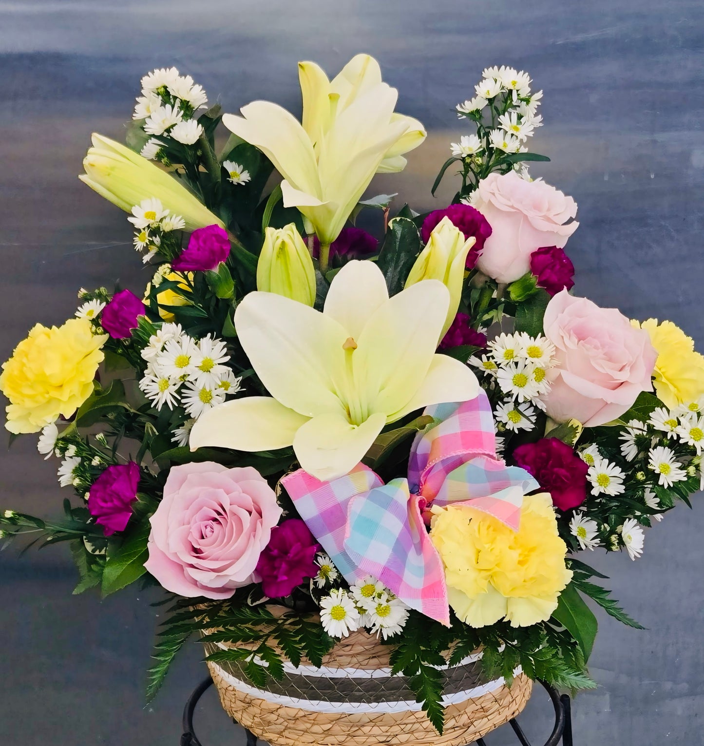 Easter Lily Basket – Wade Florists Llc, Saint Louis MO