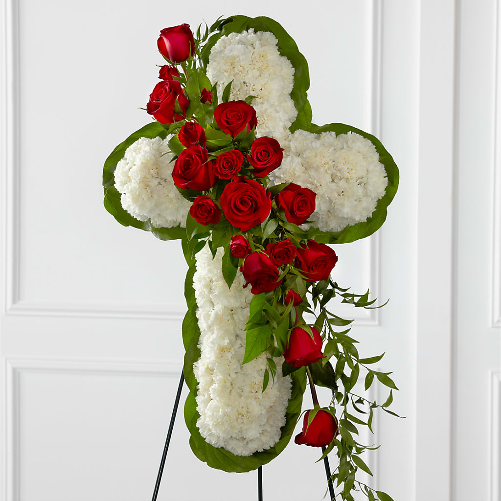 Floral Cross Easel – Wade Florists Llc, Saint Louis MO