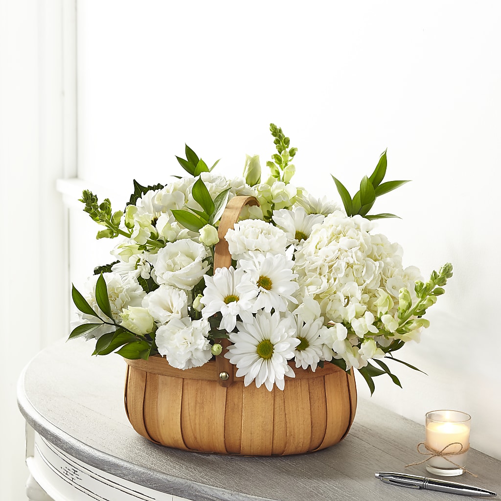 Pure Ivory Basket – Wade Florists Llc, Saint Louis MO