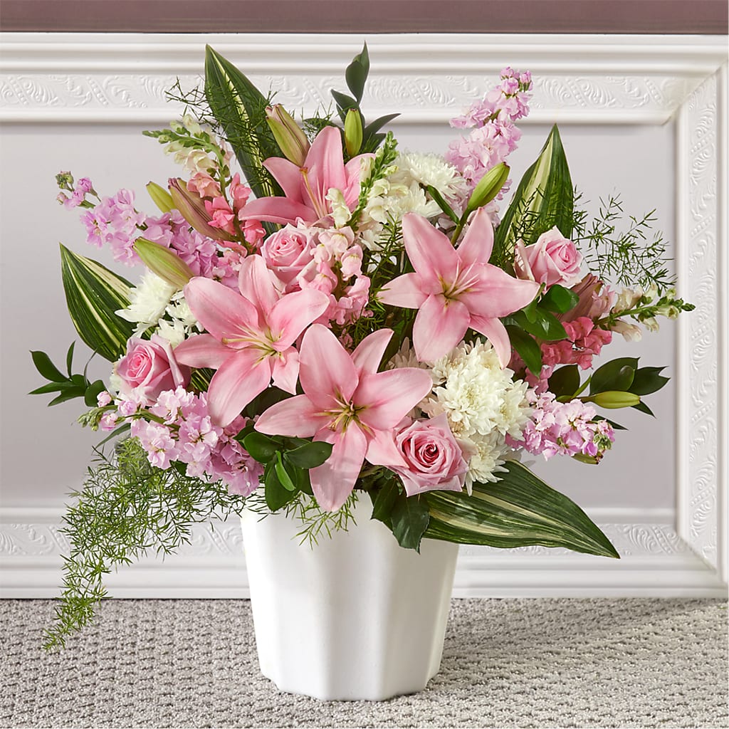 Simply Serene Floor Basket – Wade Florists Llc, Saint Louis MO