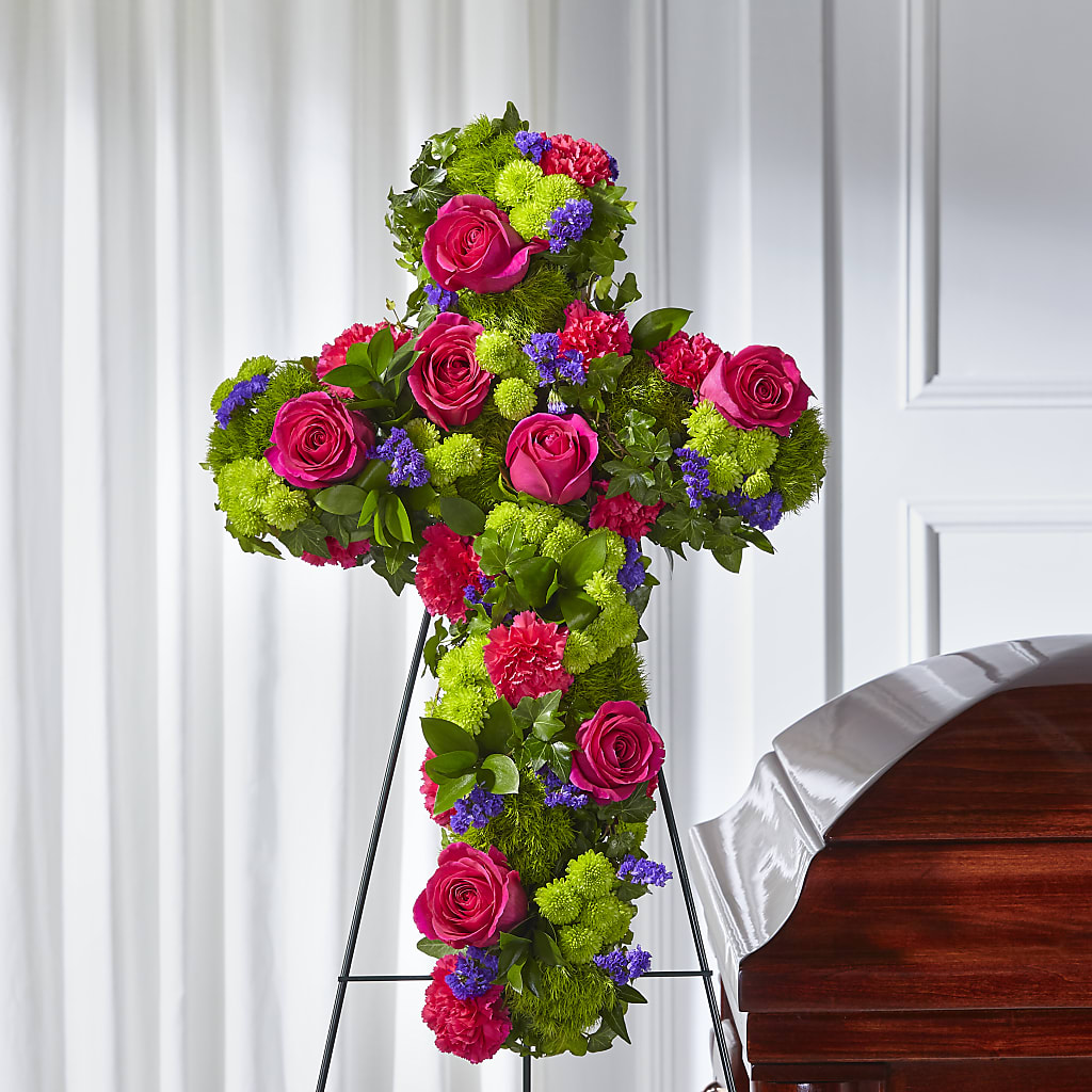 Tribute Rose Floral Cross – Wade Florists Llc, Saint Louis MO