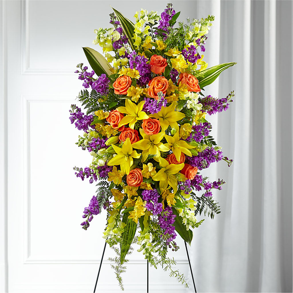 Thoughtful Prayers Standing Spray – Wade Florists Llc, Saint Louis MO