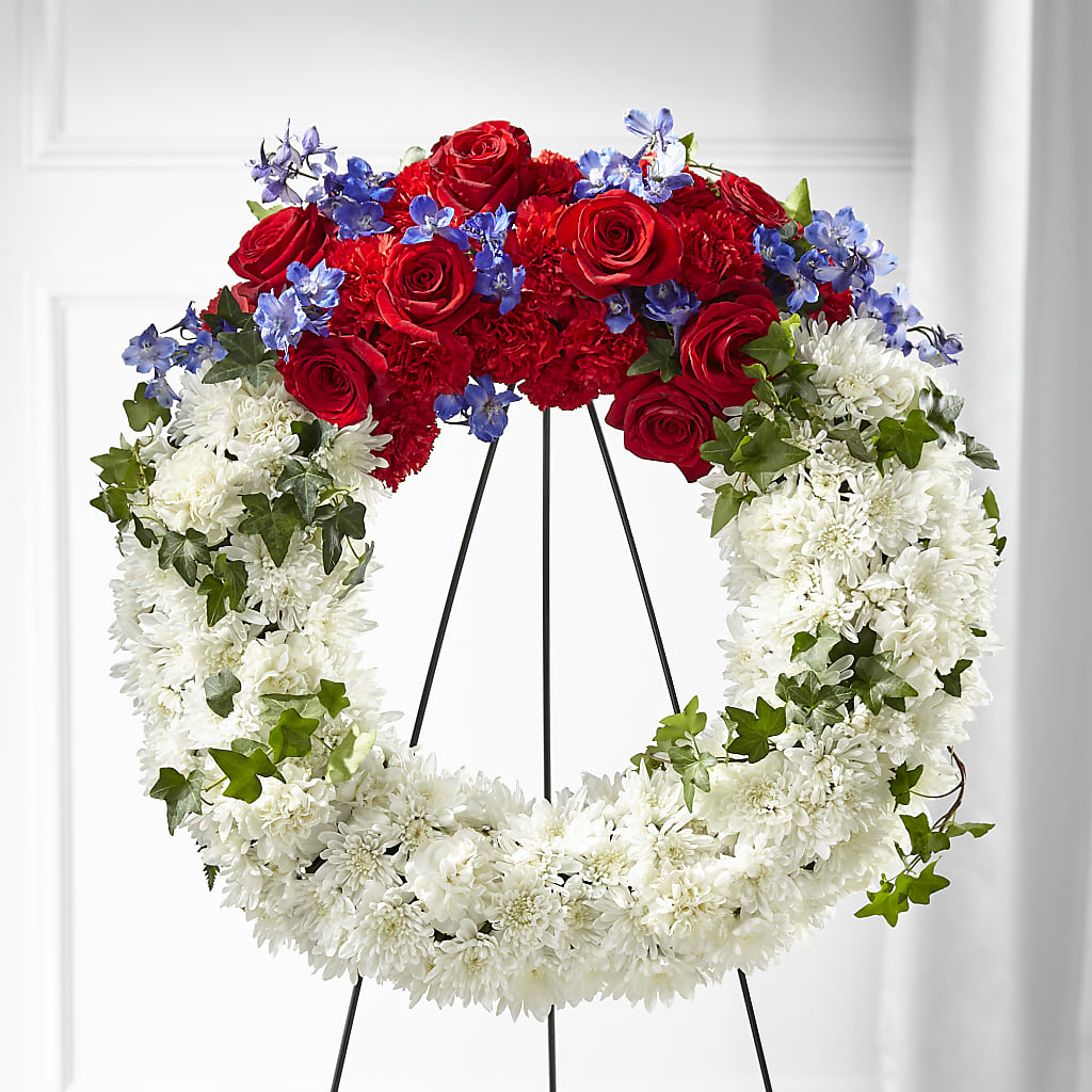 Patriotic Passion Wreath – Wade Florists Llc, Saint Louis MO