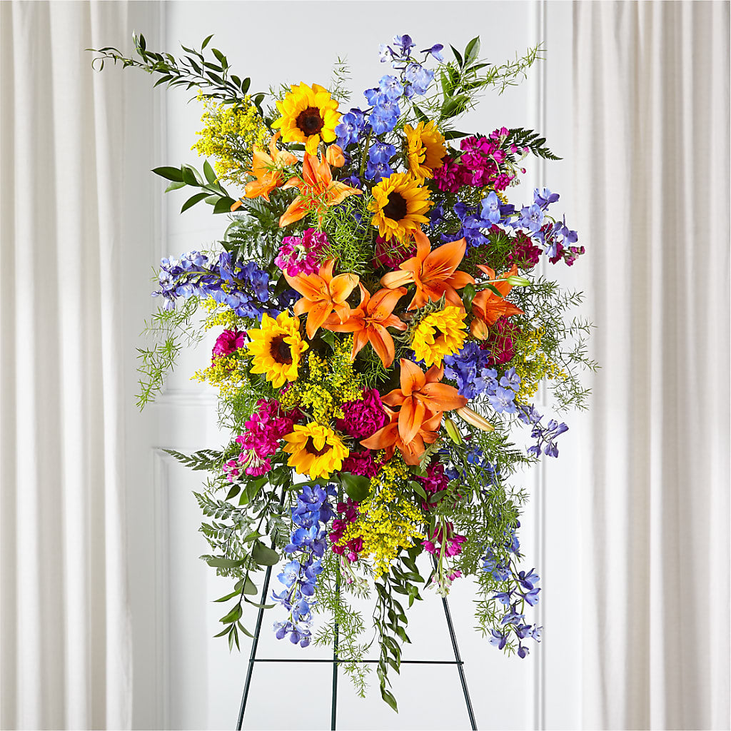 Sunlit Memories Standing Spray (Standard) – Wade Florists Llc, Saint Louis MO