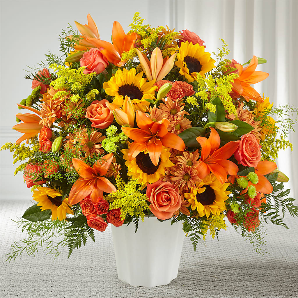 Harvest Thoughts Floor Basket – Wade Florists Llc, Saint Louis MO