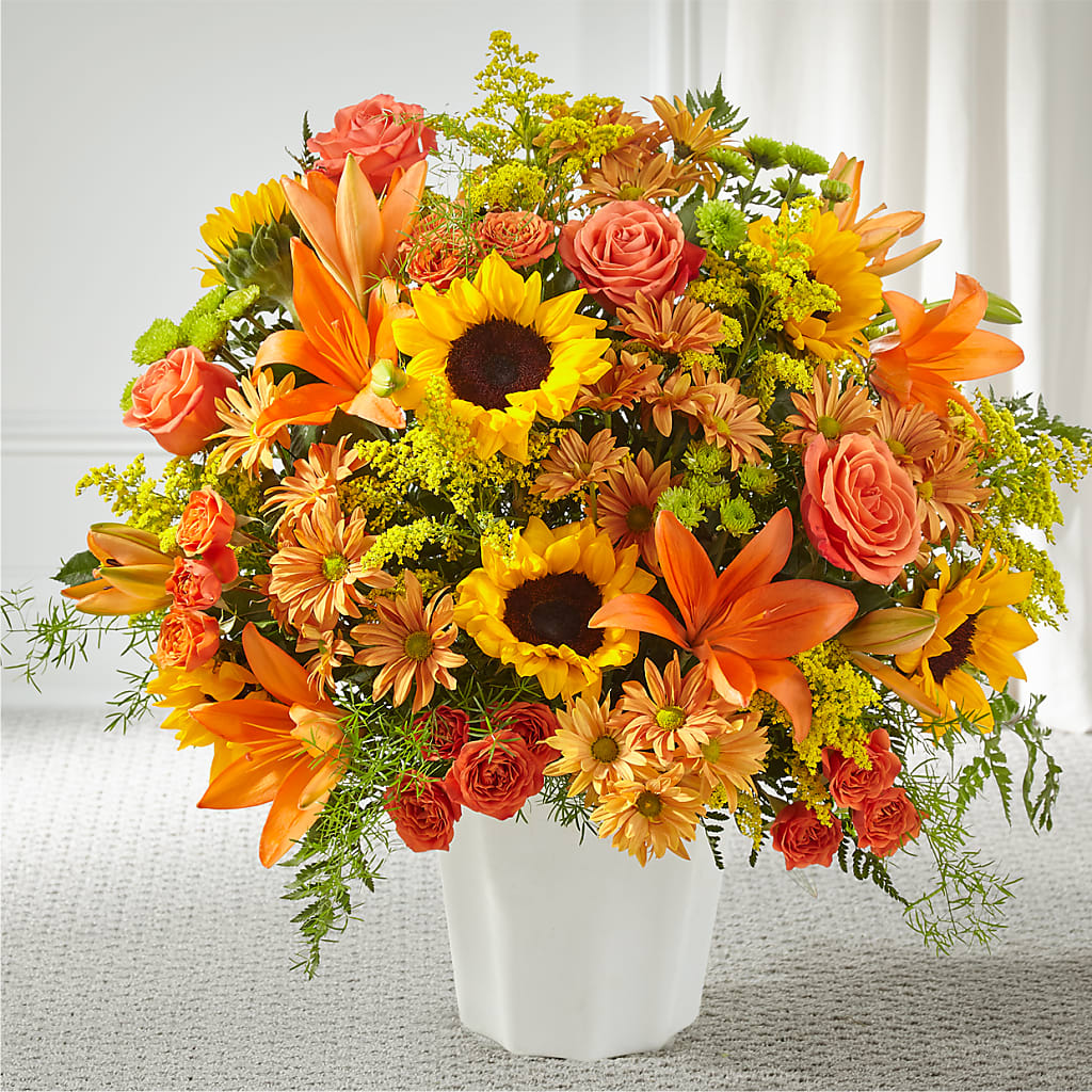 Harvest Thoughts Floor Basket – Wade Florists Llc, Saint Louis MO