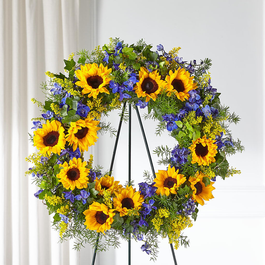 Bright Rays Wreath – Wade Florists Llc, Saint Louis MO