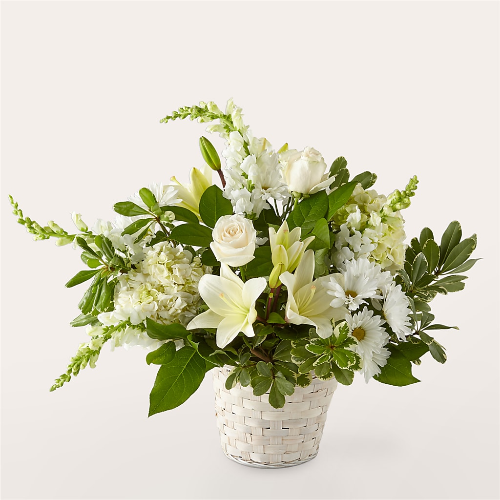 Ivory Elegance Floral Basket – Wade Florists Llc, Saint Louis MO