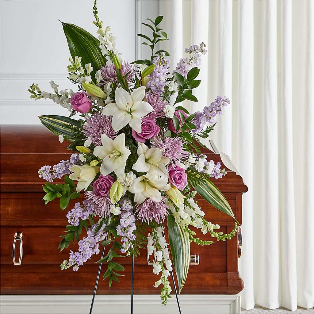 Grateful Hearts Standing Spray – Wade Florists Llc, Saint Louis MO