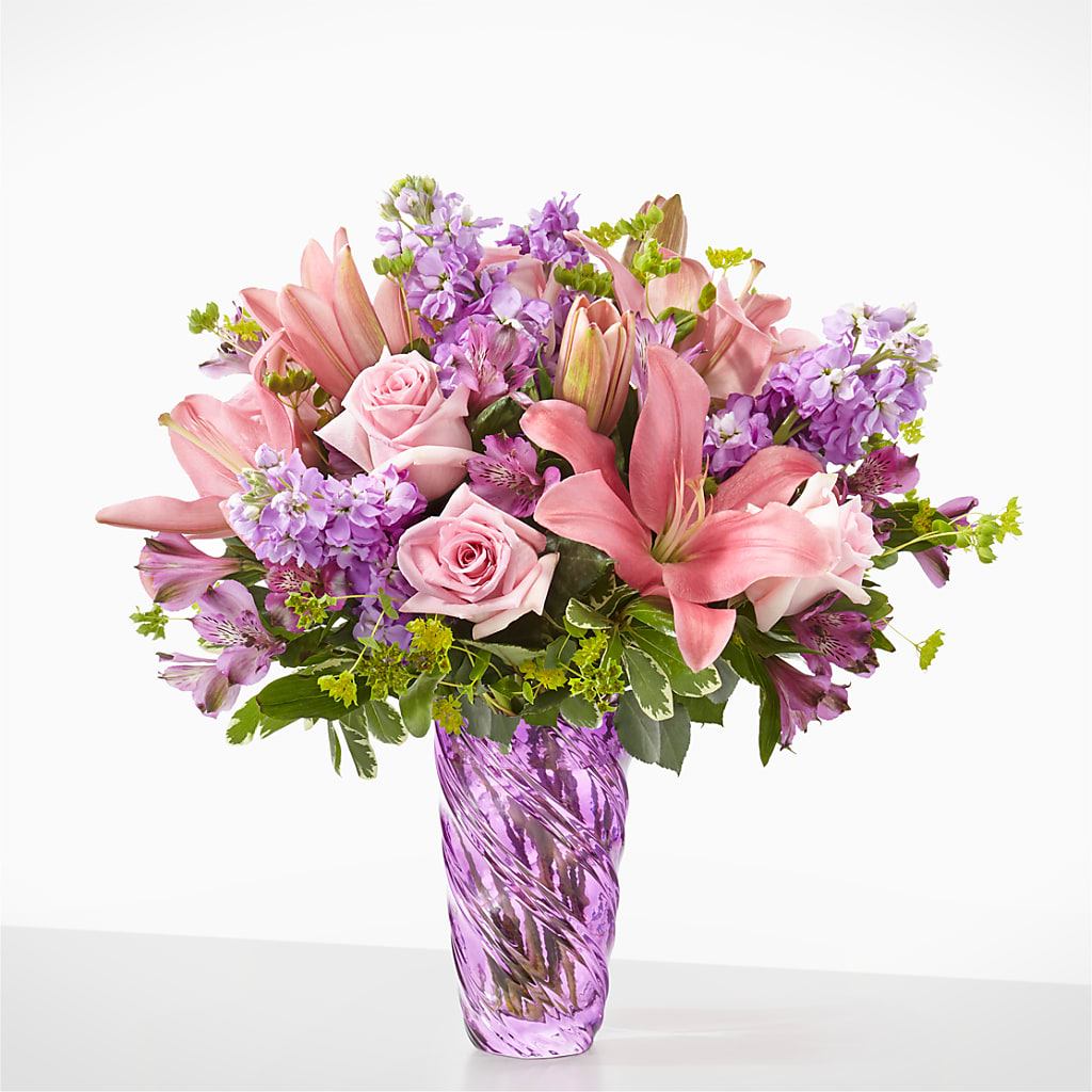 Precious Petals Bouquet with Luxe Swirl Vase – Wade Florists Llc, Saint Louis MO