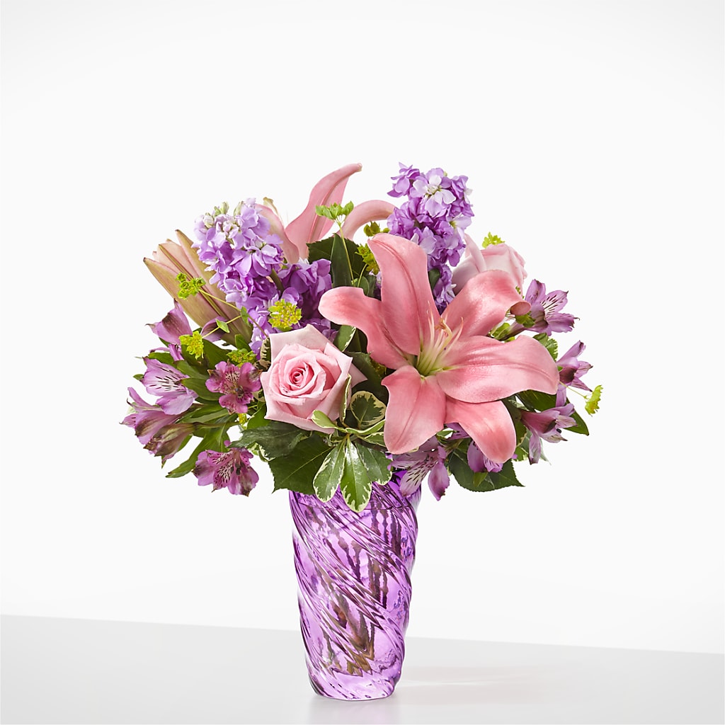 Precious Petals Bouquet with Luxe Swirl Vase – Wade Florists Llc, Saint Louis MO