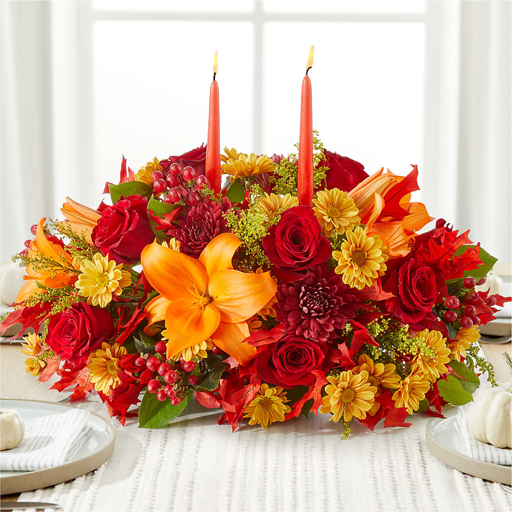 Autumn's Embrace Centerpiece – Wade Florists Llc, Saint Louis MO