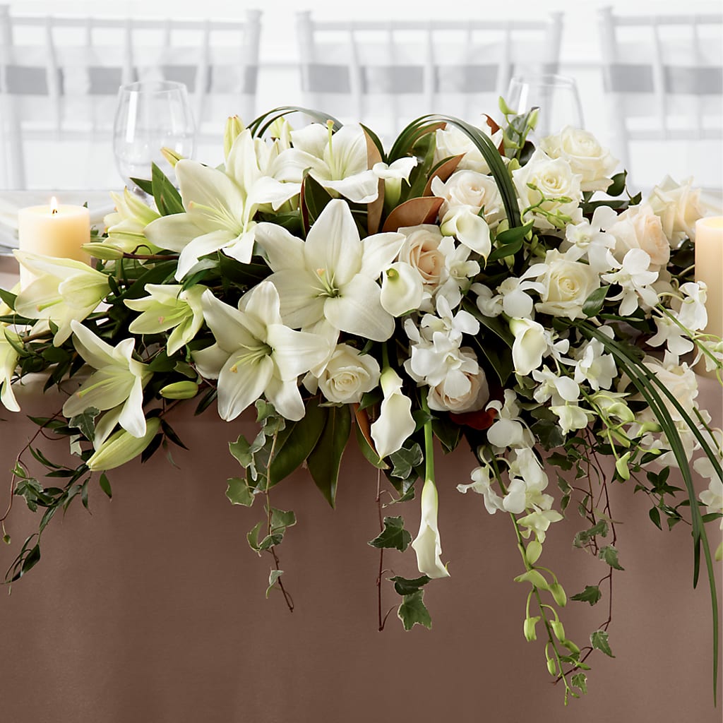 White Linen Arrangement – Wade Florists Llc, Saint Louis MO
