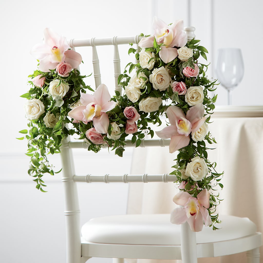 Orchid Rose Chair Décor – Wade Florists Llc, Saint Louis MO