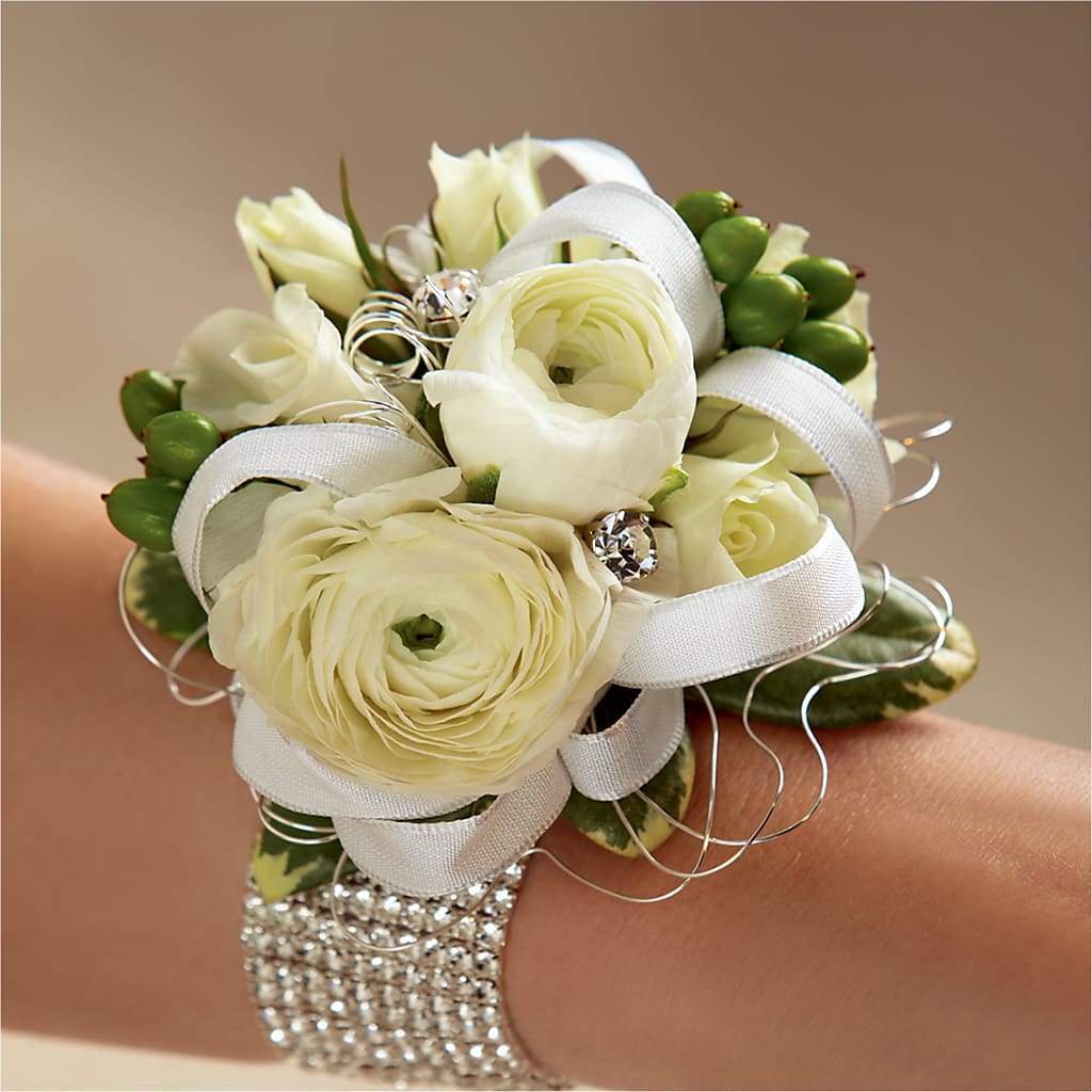 White Wedding Corsage – Wade Florists Llc, Saint Louis MO