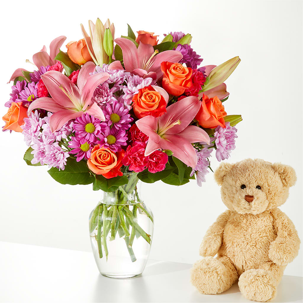 One and Only Bouquet and Bear Bundle –  Wade Florists Llc, Saint Louis MO