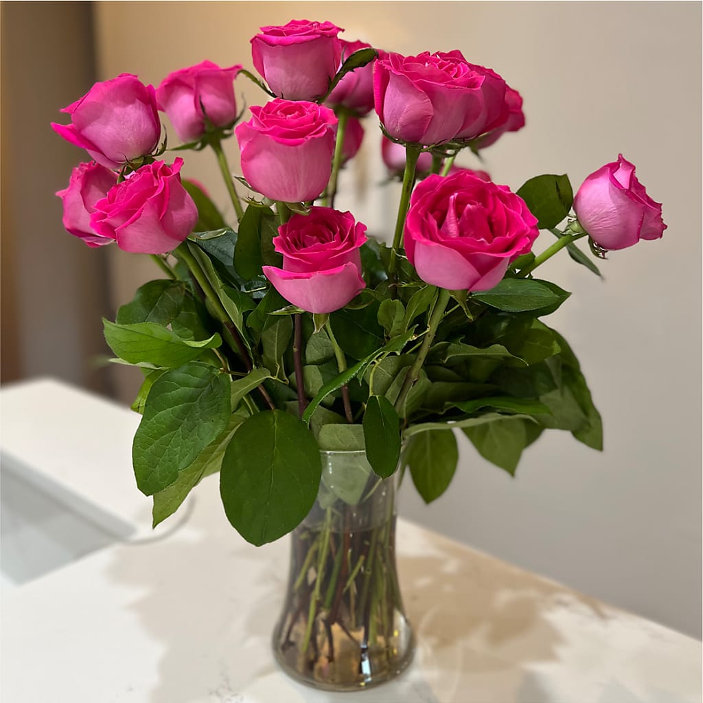 Long Stem Pink Rose Bouquet –  Wade Florists Llc, Saint Louis MO