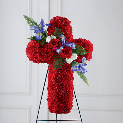 Faithful Hero Floral Cross –  Wade Florists Llc, Saint Louis MO