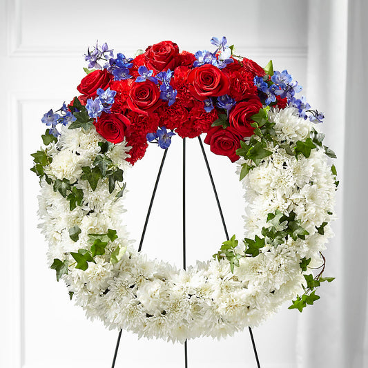 Patriotic Passion Wreath –  Wade Florists Llc, Saint Louis MO