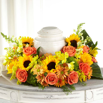 Faithful Sunflower Cremation Adornment –  Wade Florists Llc, Saint Louis MO