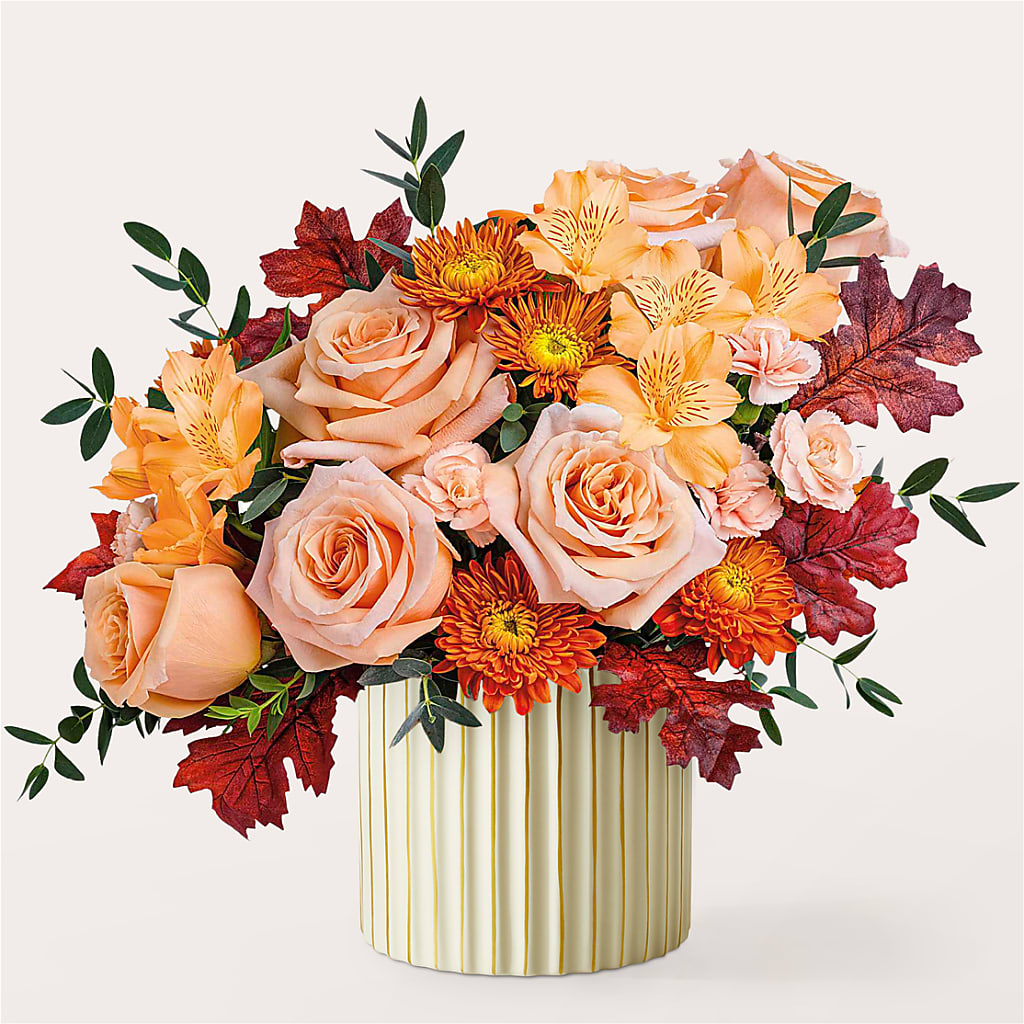 Spiced Latte Bouquet with Ivory Vase –  Wade Florists Llc, Saint Louis MO