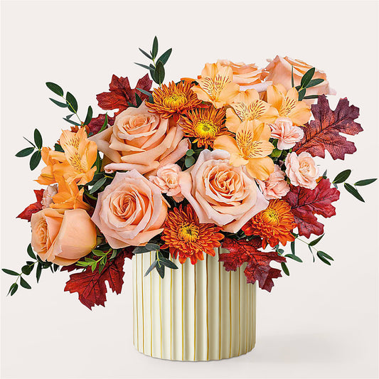 Spiced Latte Bouquet with Ivory Vase –  Wade Florists Llc, Saint Louis MO