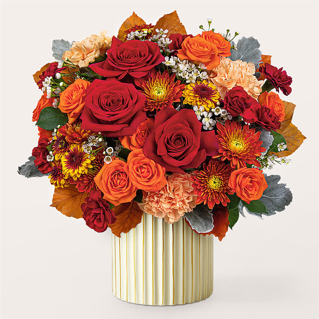 Merlot Bouquet with Ivory Vase –  Wade Florists Llc, Saint Louis MO