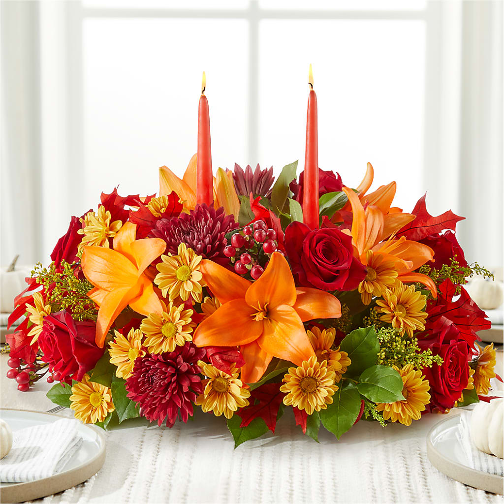 Autumn's Embrace Centerpiece –  Wade Florists Llc, Saint Louis MO
