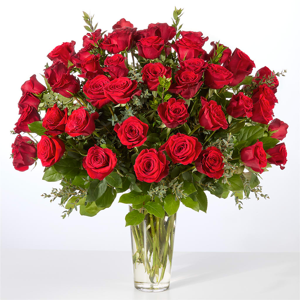 Forever Yours Fifty Stem Red Rose Bouquet –  Wade Florists Llc, Saint Louis MO